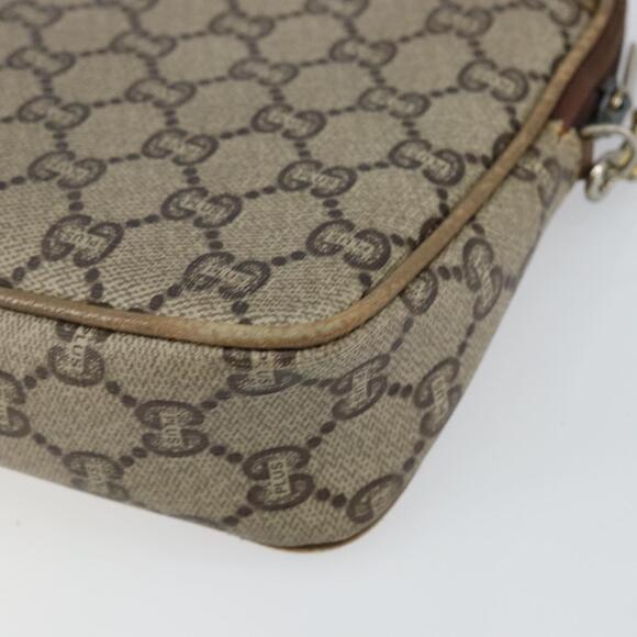GUCCI GG Plus Supreme Shoulder Bag PVC Leather Beige Gold Auth BA6237 - Picture 15 of 16